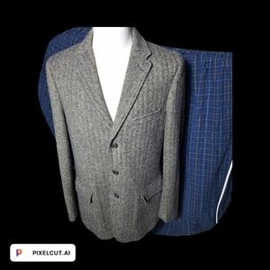 J. CREW X MOON yorkshire tweed 3 button sports coat jacket 42L herringbone